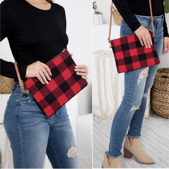 GORGEOUS Buffalo Plaid Crossbody Bag / Wristlet / Clutch - Picture 7 of 12